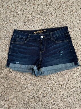 Arizona Jean Company Dark Indigo Rolled Hem Denim Shorts